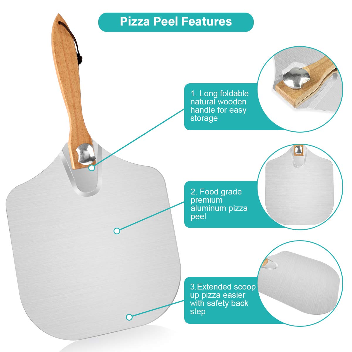 jcaeh pizza server with triangular head for confident serving.