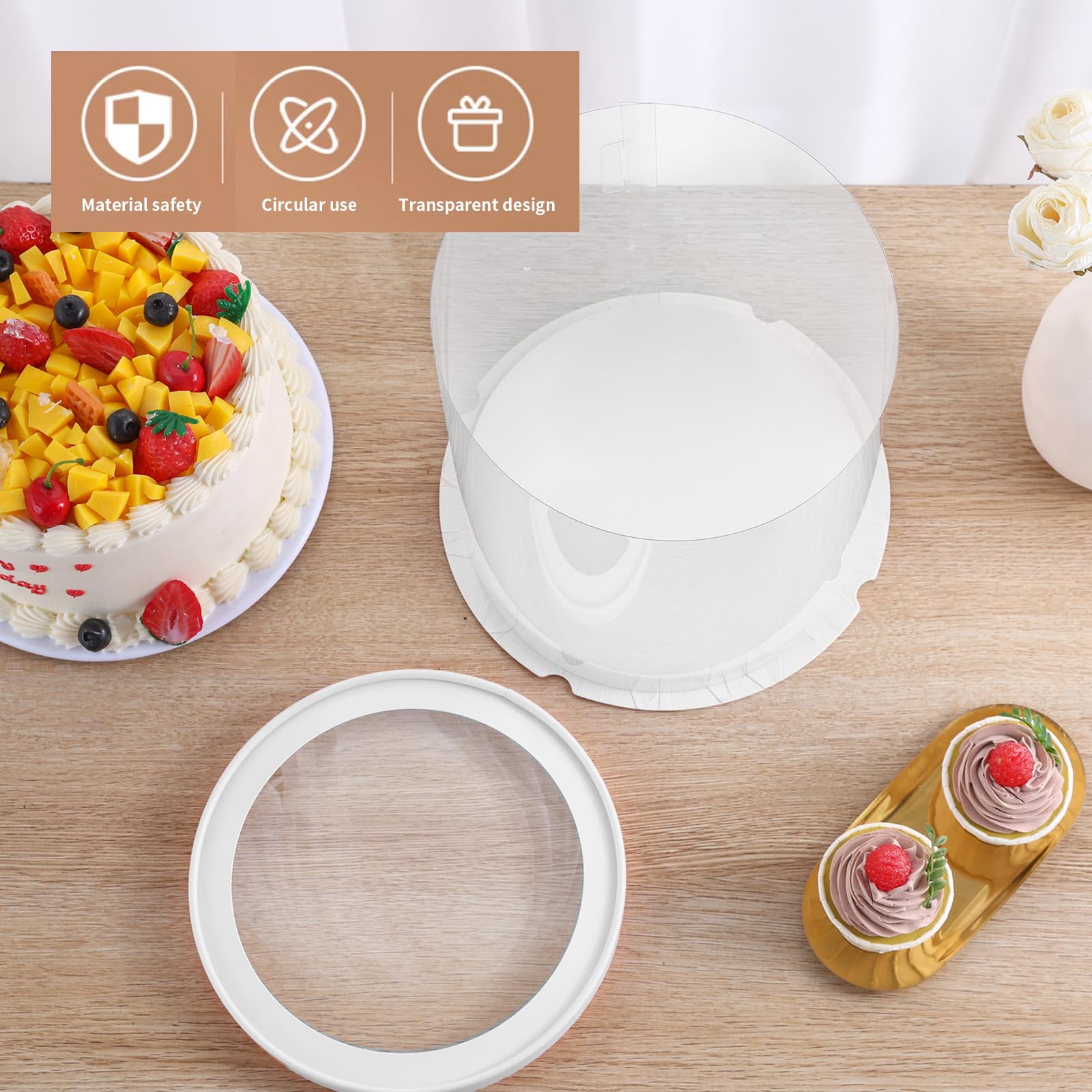 JCD cake box 10inch open lid demonstrates easy assembly and quick packing