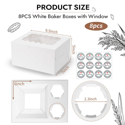JCD cupcake boxes with inserts and stickers secure pastries