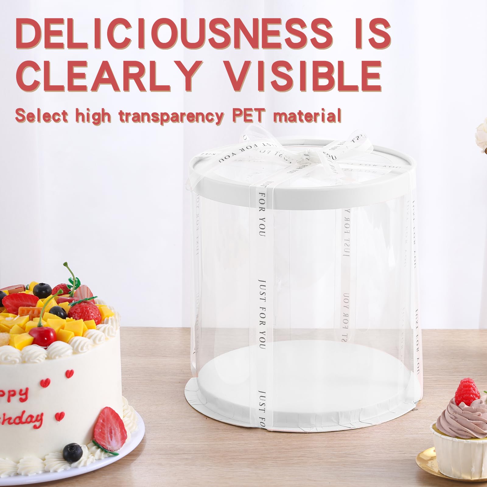 JCD PET round cake container shows safe materials for tasty treats