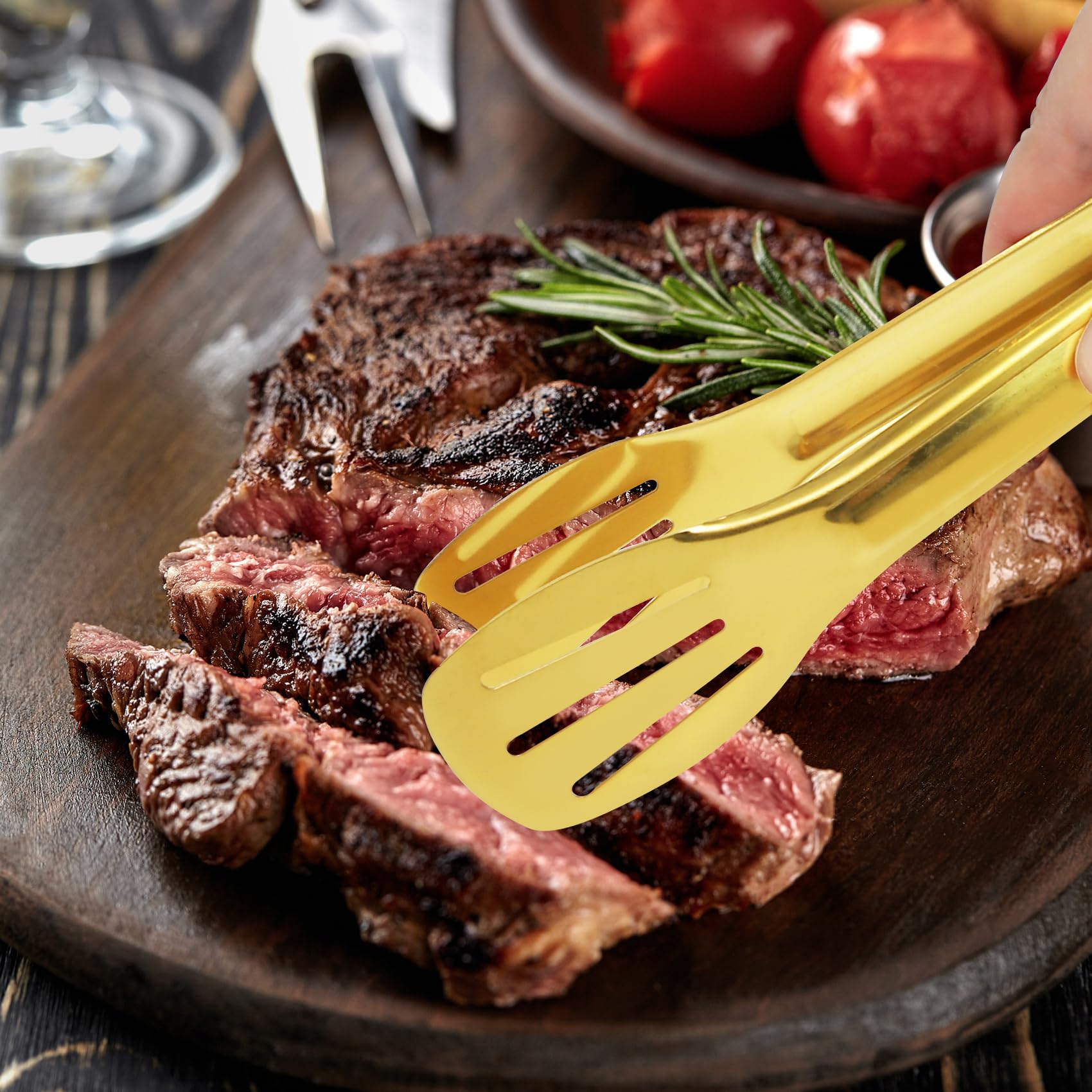 JCREN dishwasher-safe tongs for quick clean-up after parties.