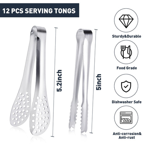 JCREN small tongs with ergonomic grip for easy buffet serving