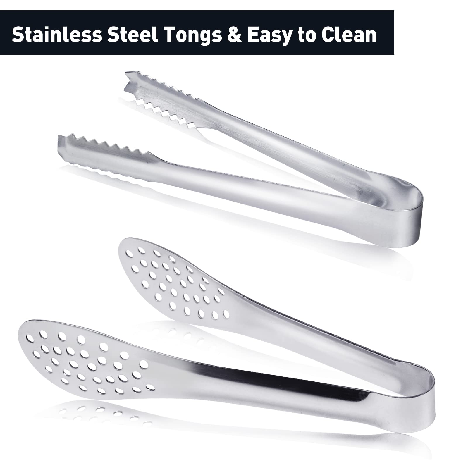 JCREN tongs with holes design for gripping sugar cubes and ice