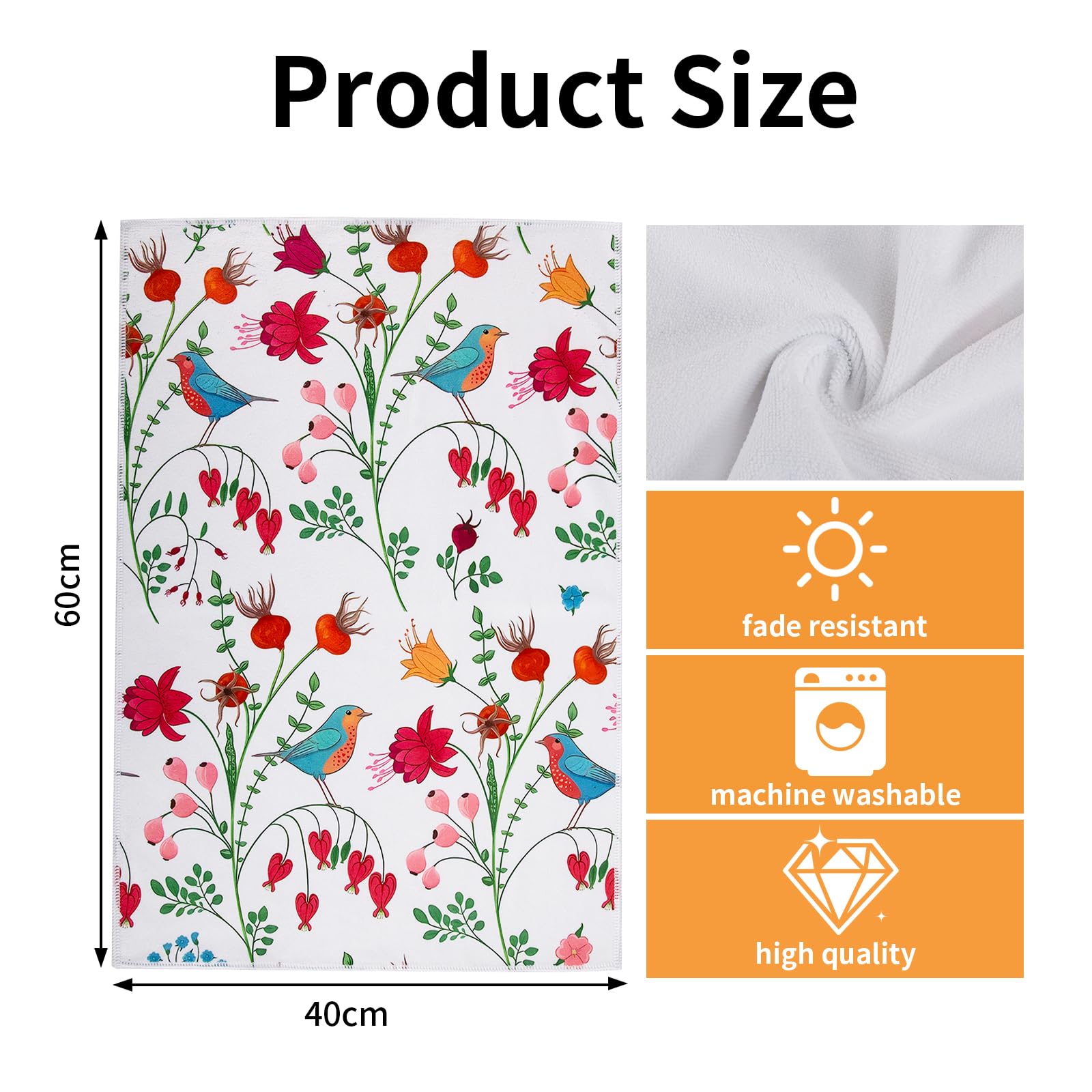 JDGHGB Pioneer Woman towels laid flat with floral pattern, decorative and practical.