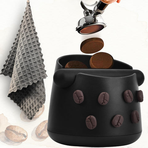 JDHAVMOS coffee knock box front view, durable ABS construction for daily espresso prep.