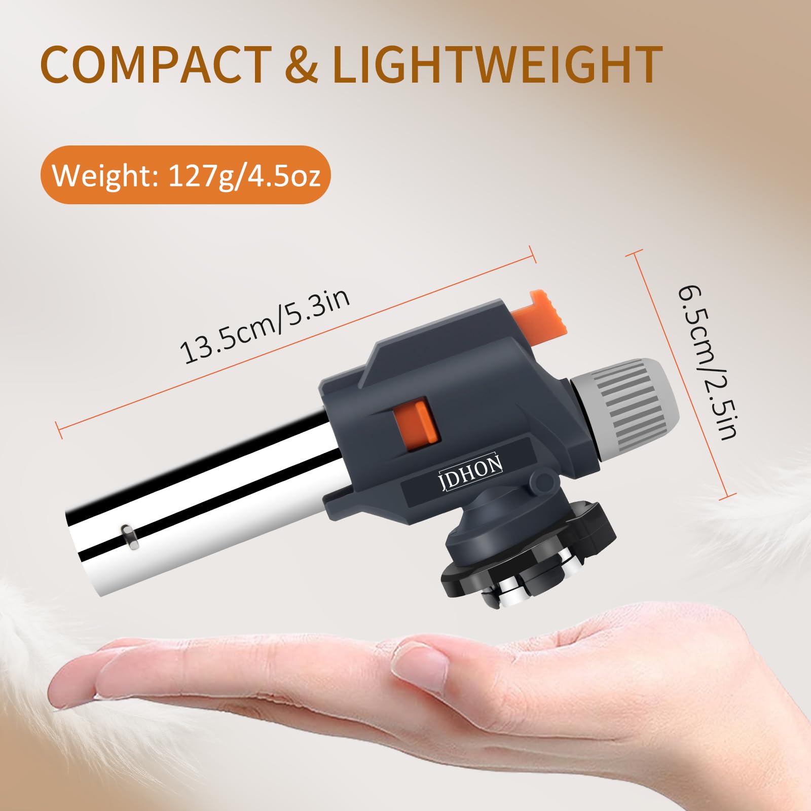JDHON adjustable flame control for soft caramelization to high-heat searing.