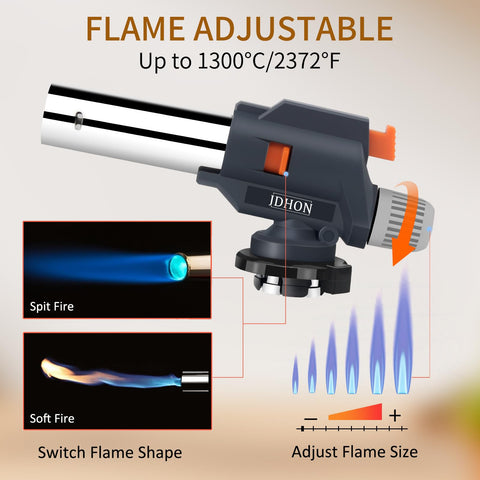 JDHON piezo ignition enables one-handed lighting for quick use.