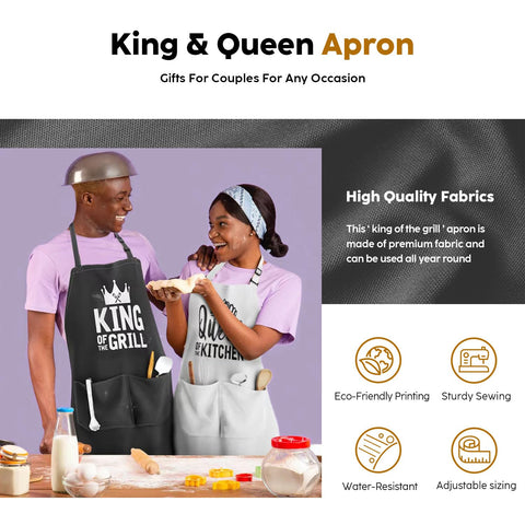 JDNFYGX Couple kitchen aprons ready for meal prep and baking