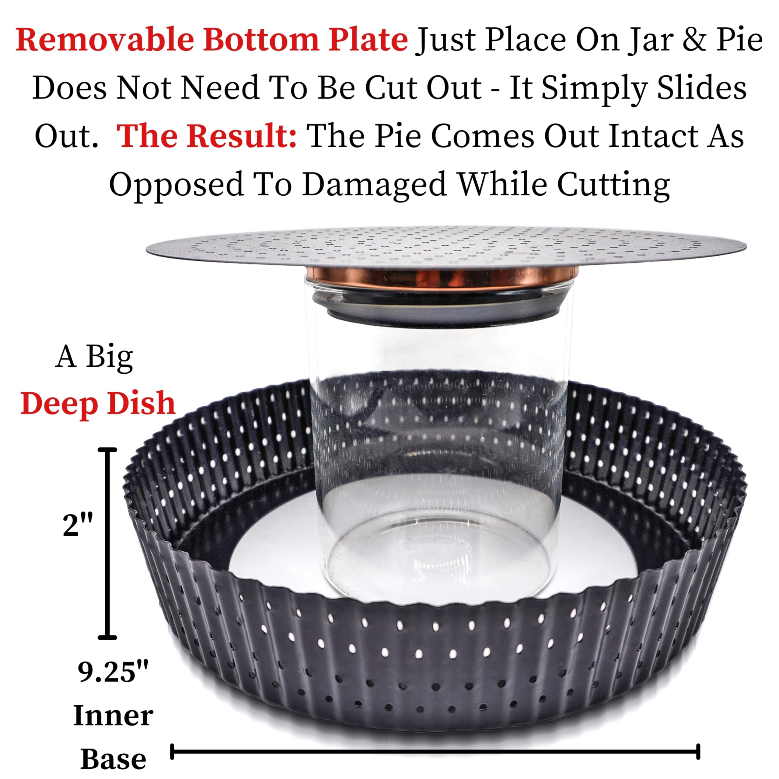 Jean Lemond Why Holes 2-inch deep pan supports generous fillings.