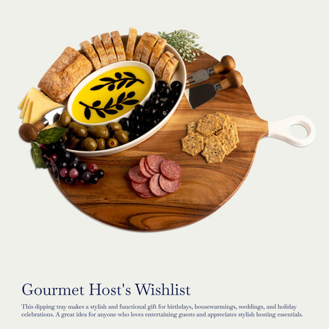 Jeanne Fitz caviar serving set adds chic sophistication to hors d'oeuvres.