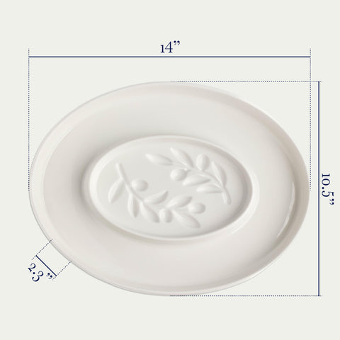 Jeanne Fitz divided tray keeps chips, veggies, and dips neatly organized.