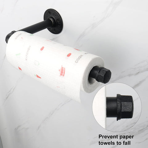 Jeasor wall-mounted iron pipe holder demonstrates rugged charm for horizontal use.