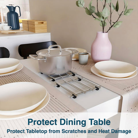 JEEATCN portable trivet is ideal for camping and outdoor meals.