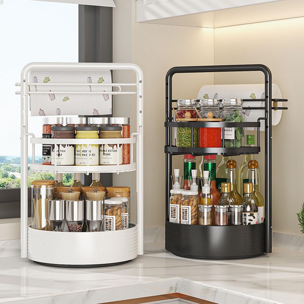 JEESA compact 360-degree rotation fits tight shelves and counters