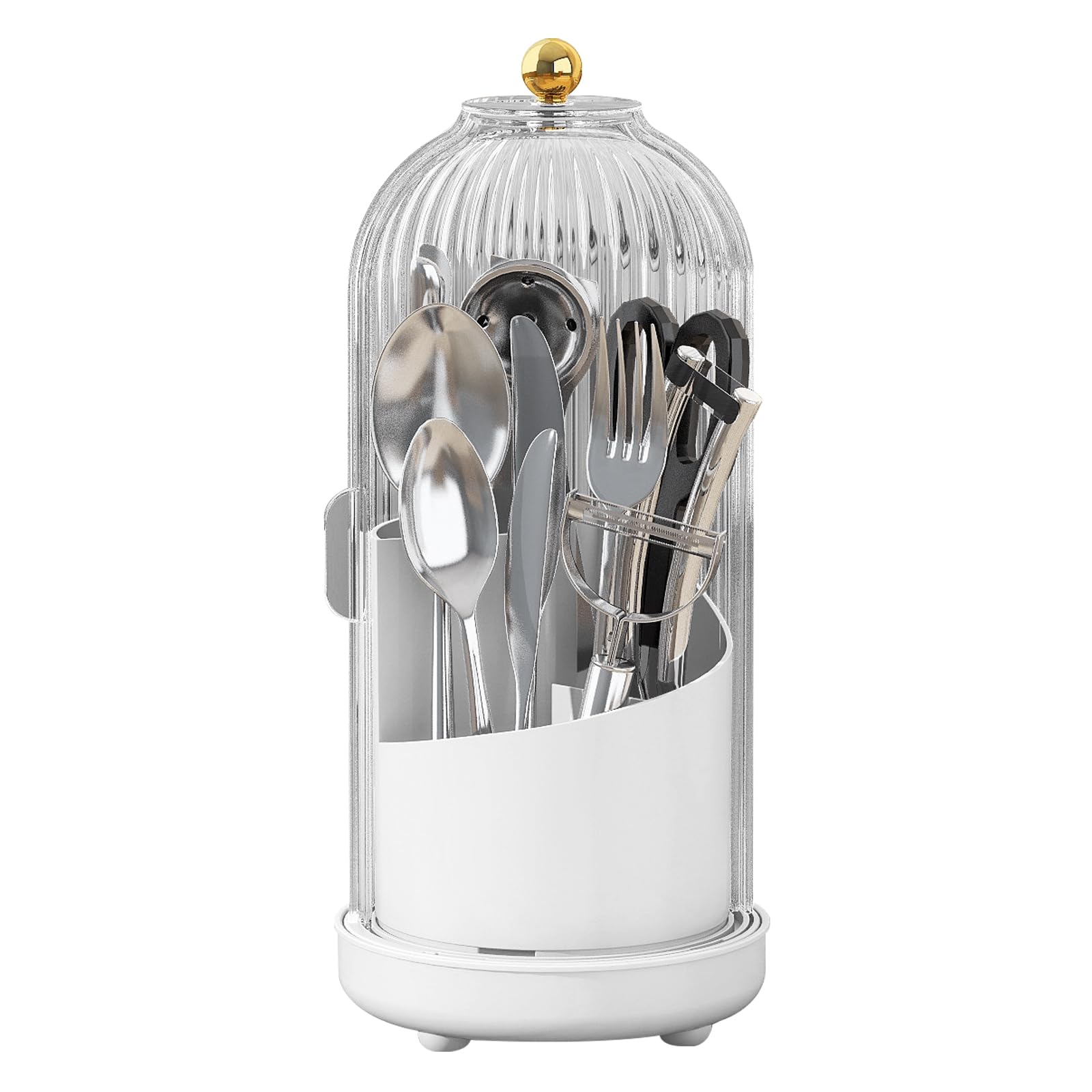 JEESA Dustproof Utensil Holder with Lid, lid closed protects utensils from dust.