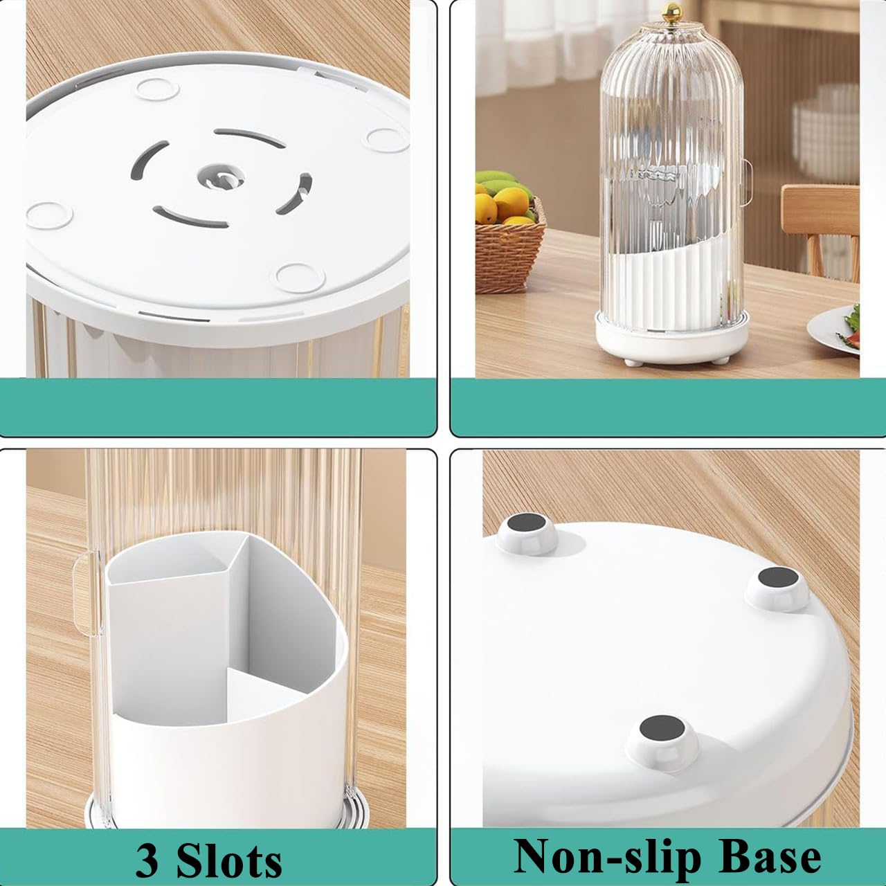 JEESA Dustproof Holder with compact footprint saves counter space.