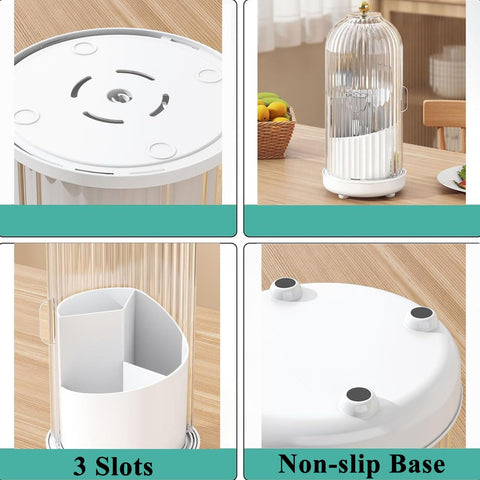 JEESA Dustproof Holder with compact footprint saves counter space.