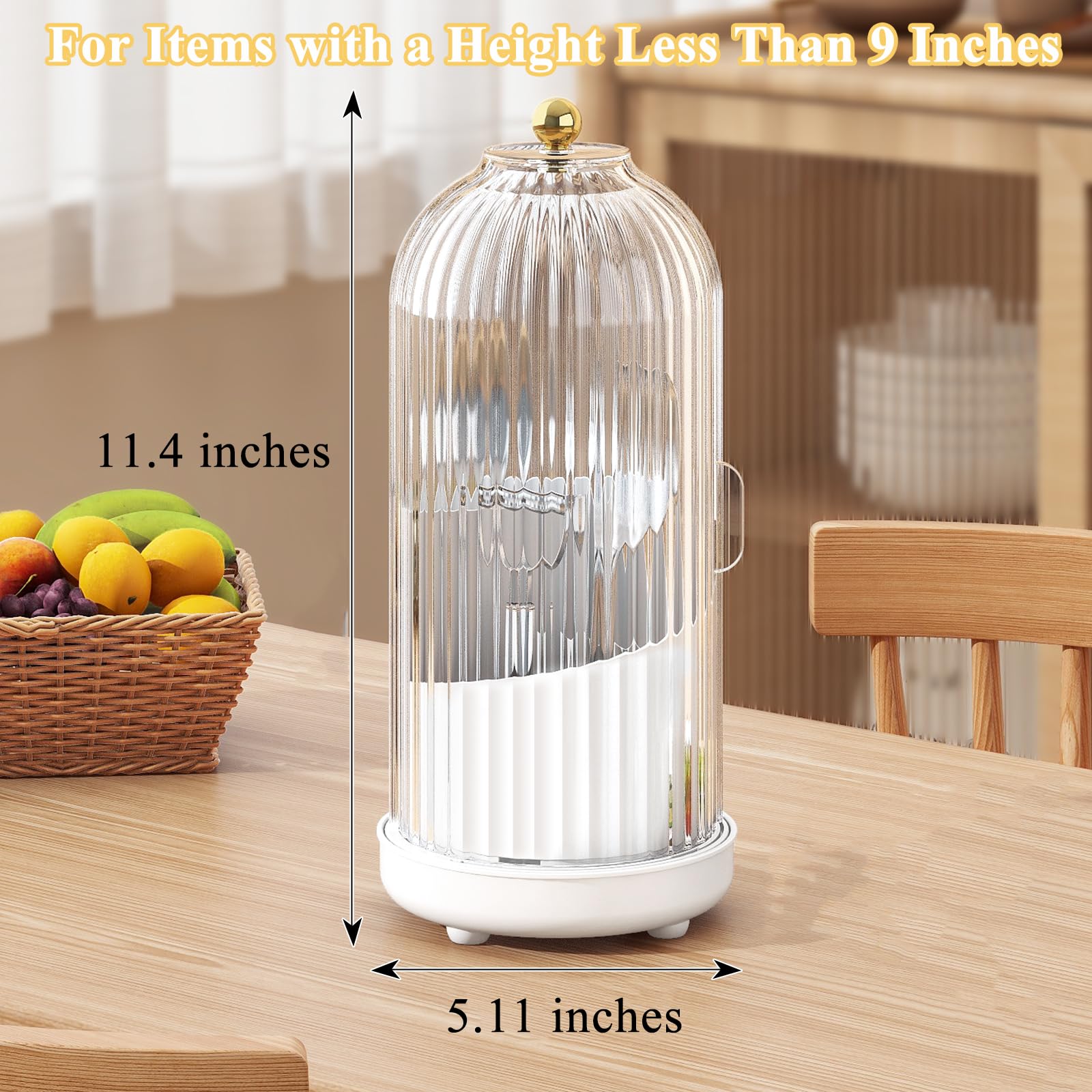 JEESA rotating base keeps utensils within reach on the white countertop.
