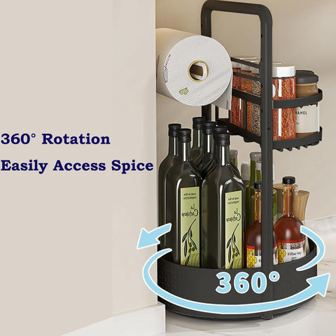 JEESA two-tier organizer keeps tall and short bottles neatly accessible
