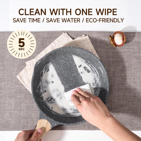 Induction-compatible JEETEE pan base delivers even heat across all stovetops.