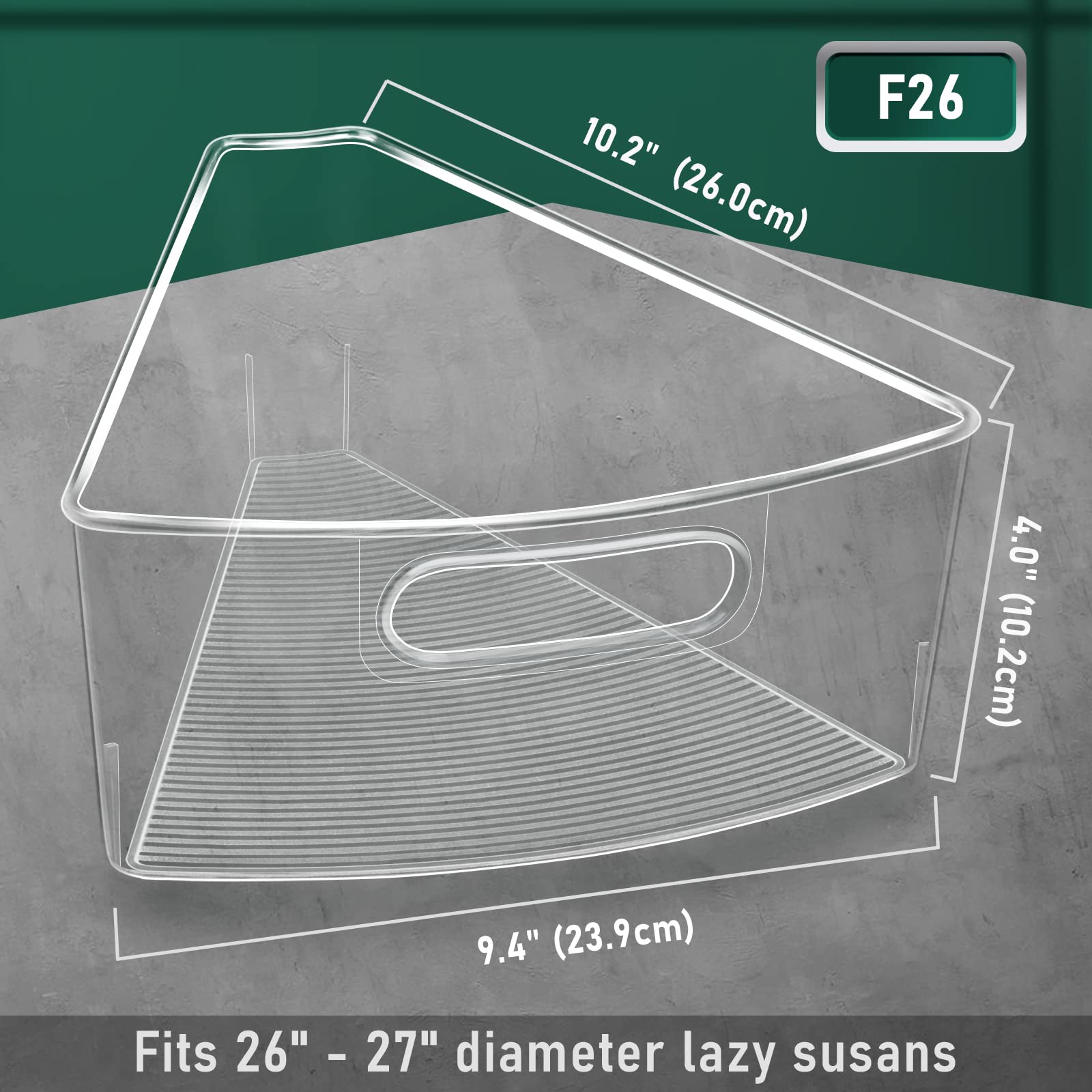 JEISSLIA lazy Susan bins built-in handle for easy pull-out.