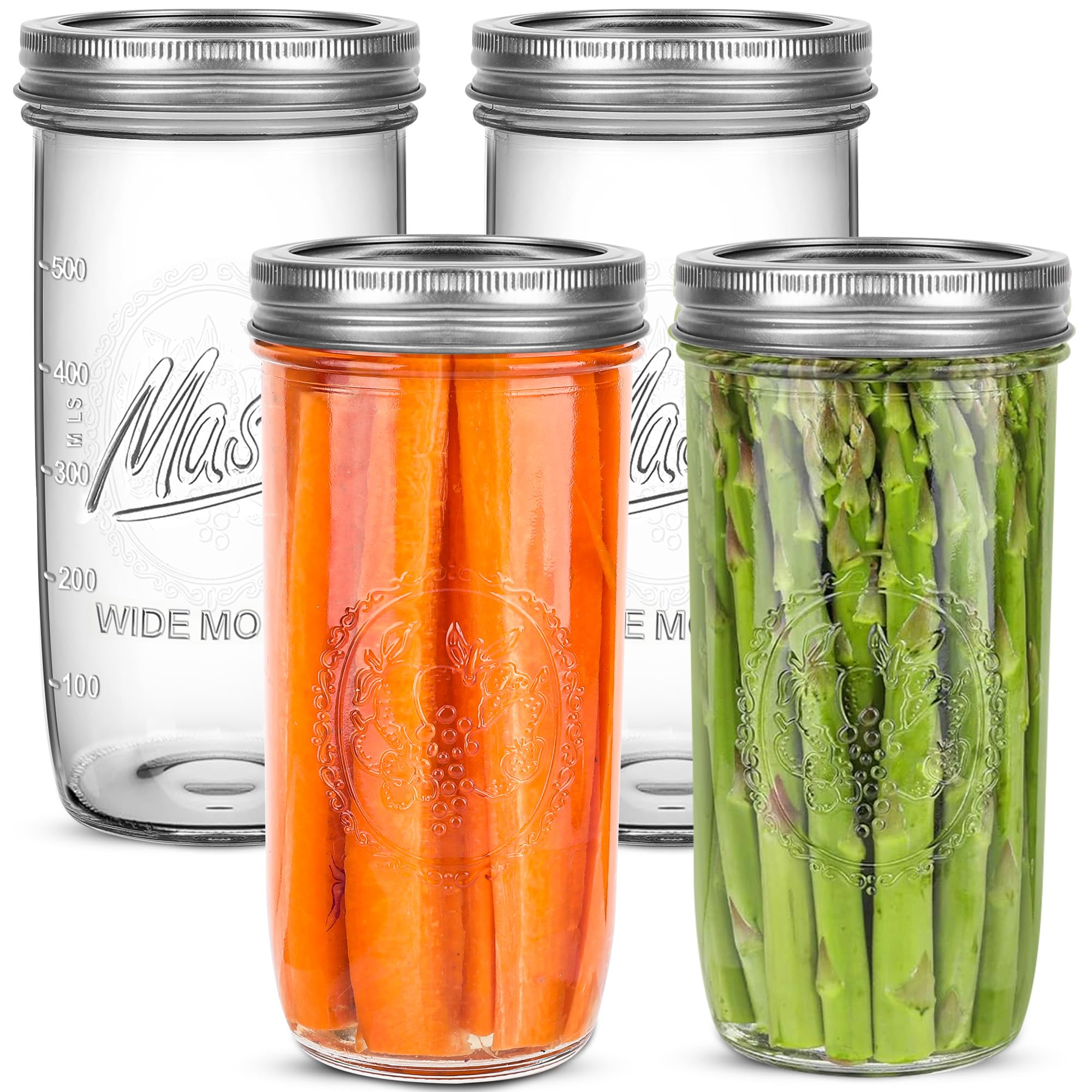 Jeitae 24oz wide-mouth jar opening for easy filling and cleaning.