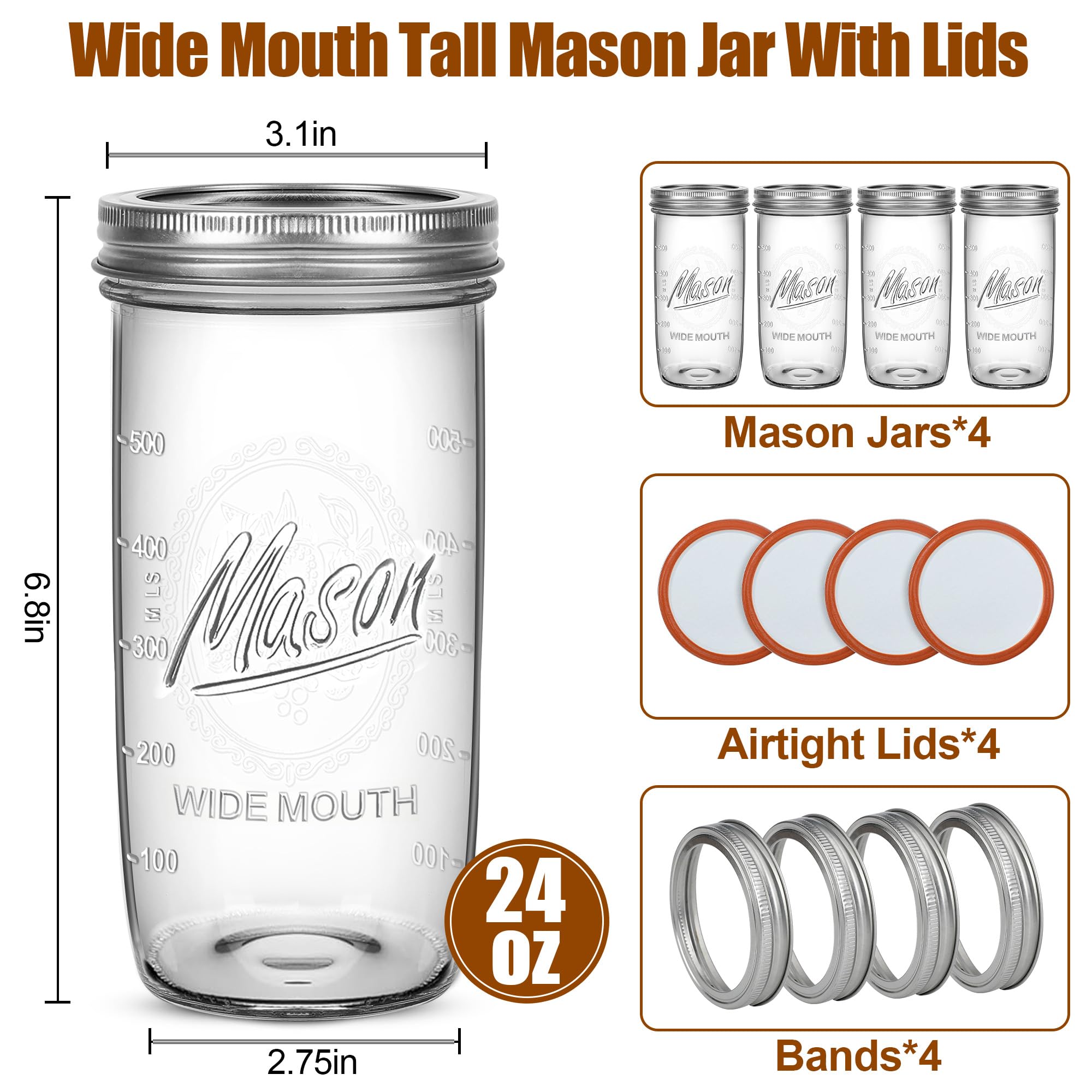 Jeitae airtight lids seal in freshness, ideal for canning and pantry storage.