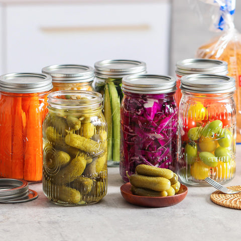 Jeitae jar set stacked demonstrates space-saving pantry organization.