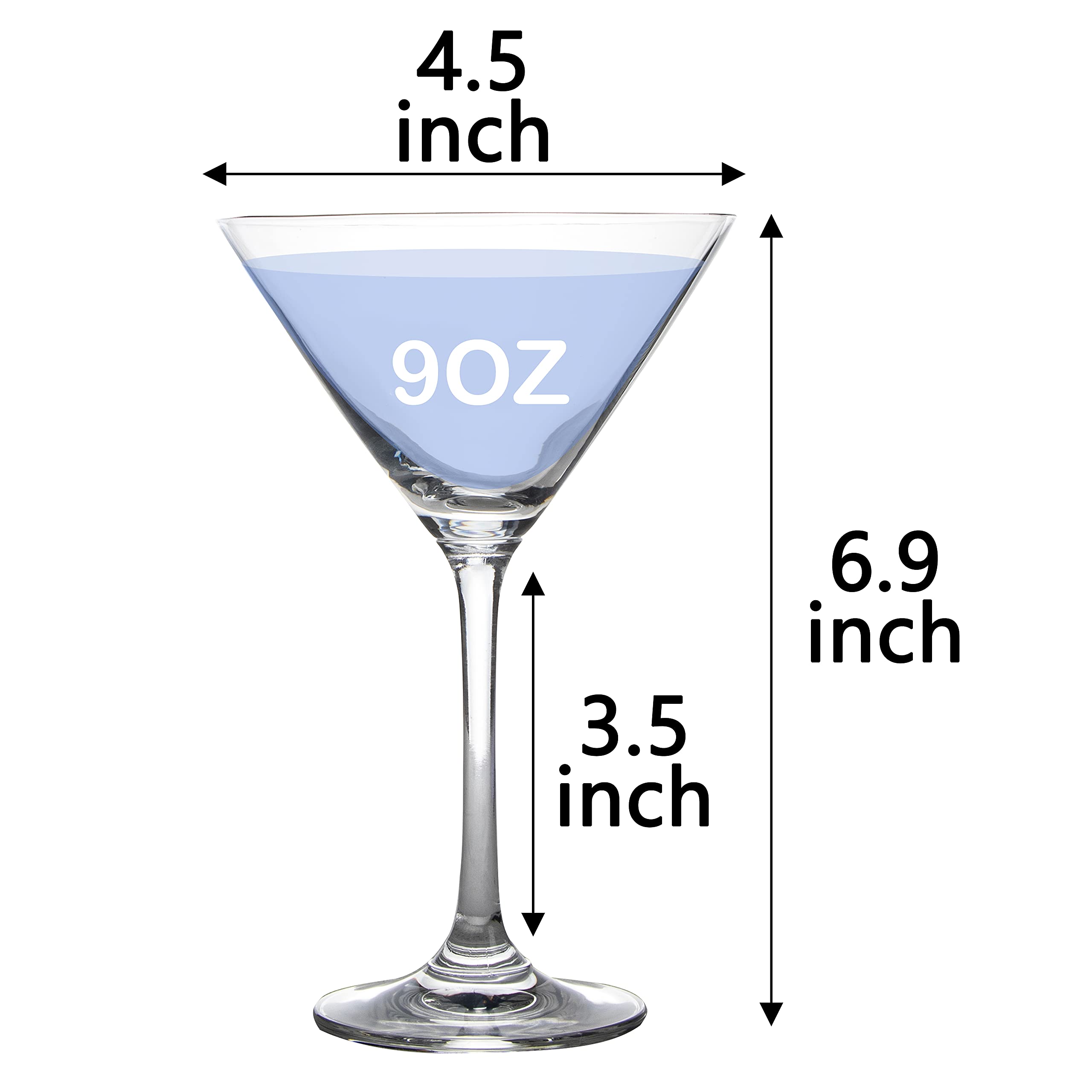 JEKOSEN Crystal Martini Glasses with pulled-stem design for comfortable holding