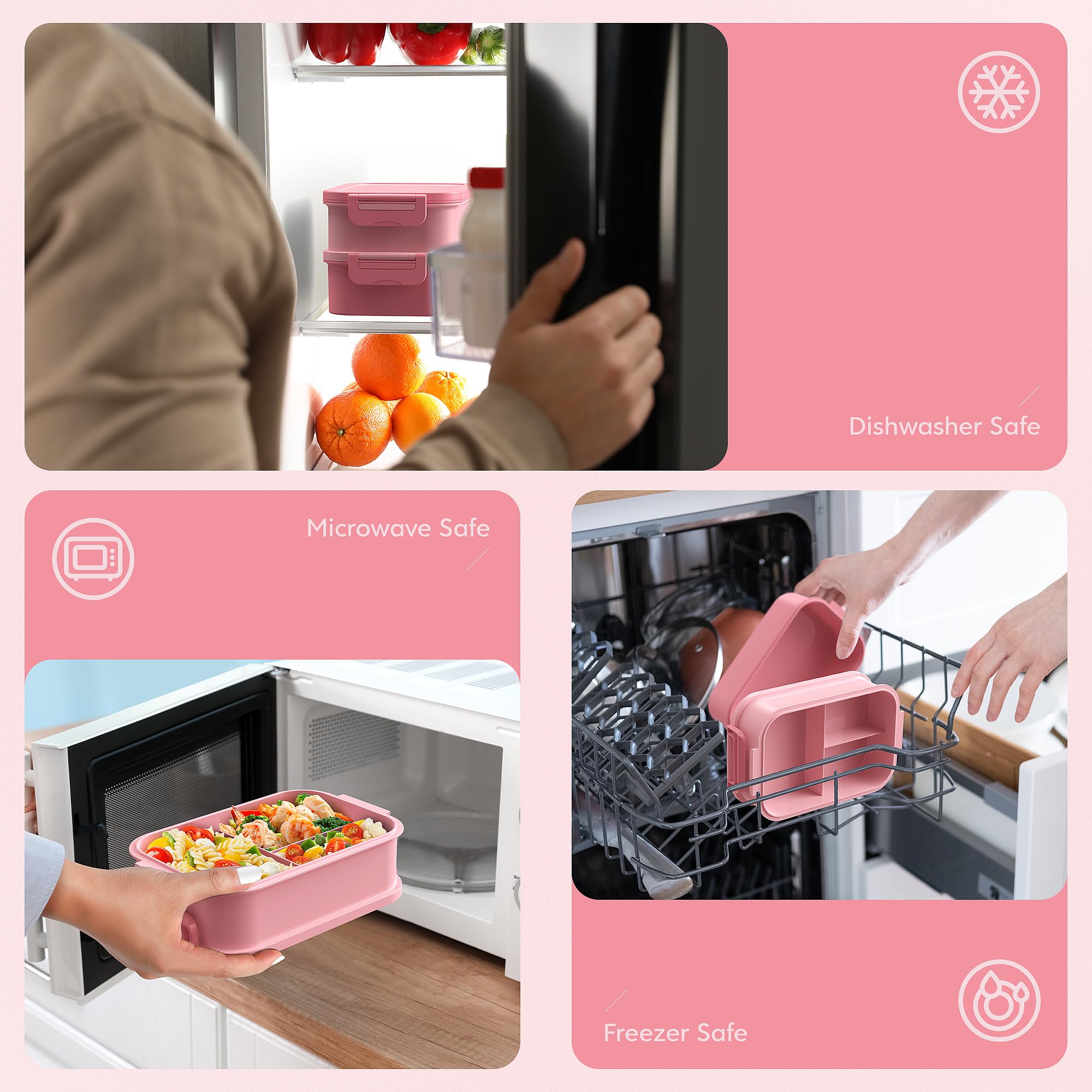 Jelife pink design adds a cheerful look for daily lunches.