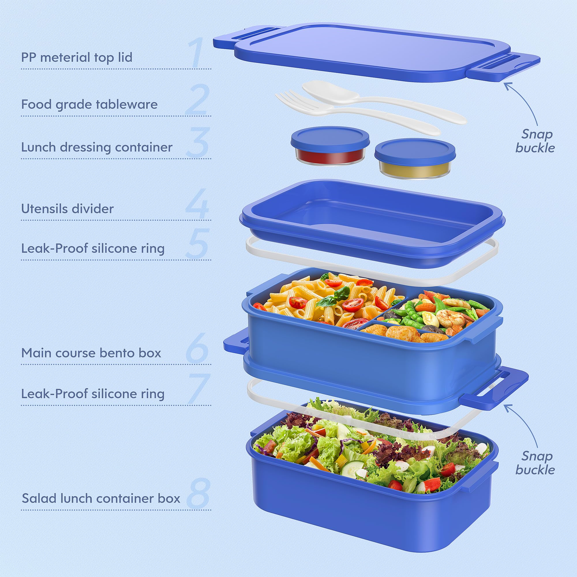 Jelife lunch container includes utensils for ready-to-use meals