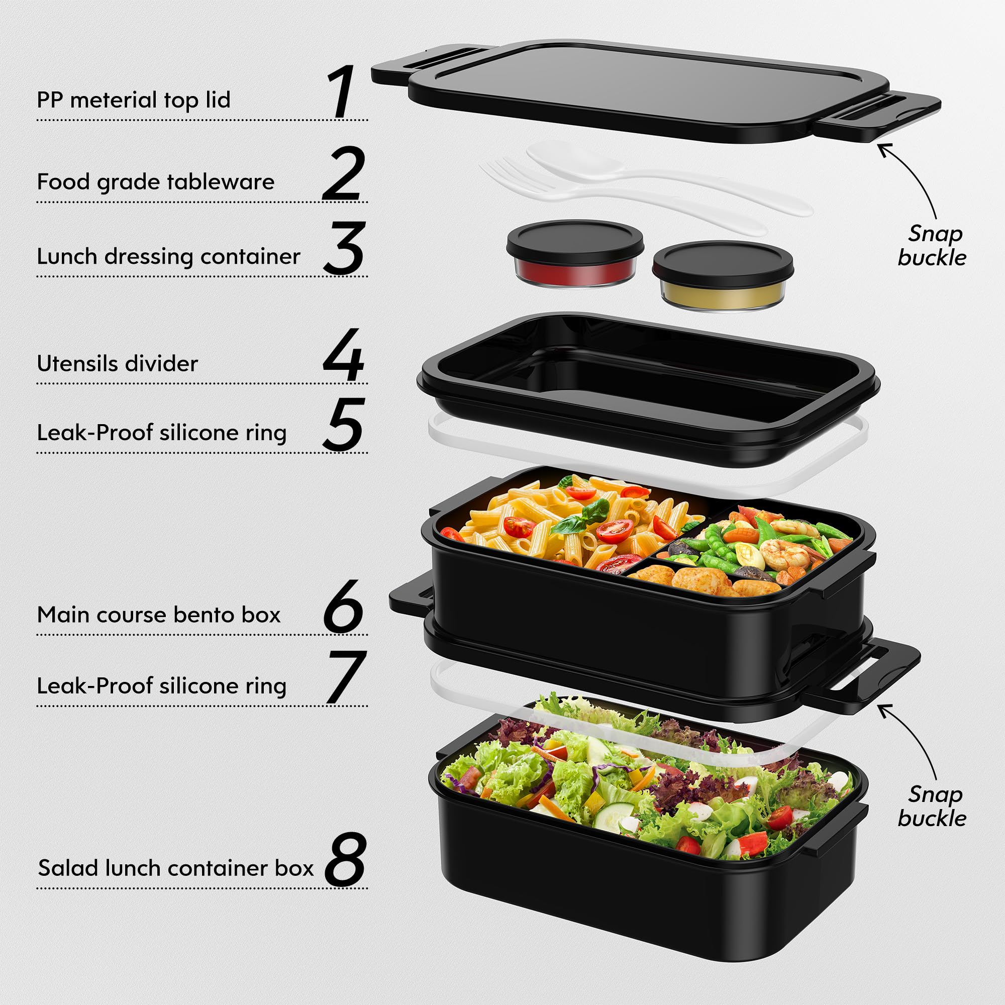Jelife BPA-free material ensures safe, reusable lunch options.