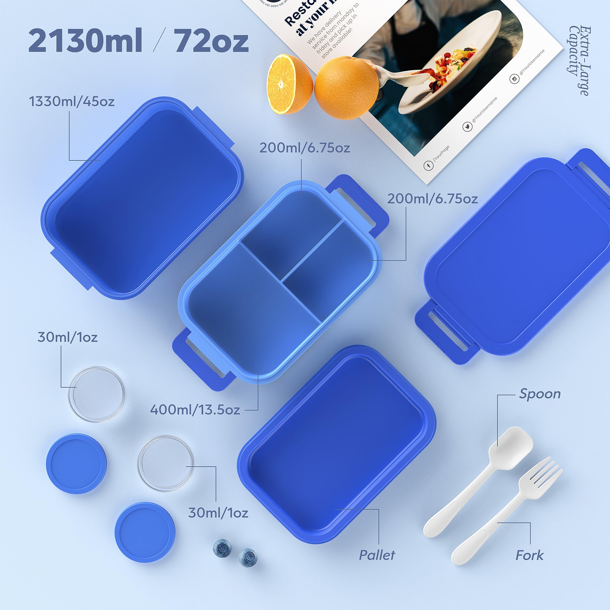 Jelife two sauce containers keep dressings separate and fresh
