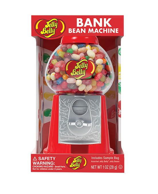 Jelly Belly Bank Bean Machine full-height display for party snacks.