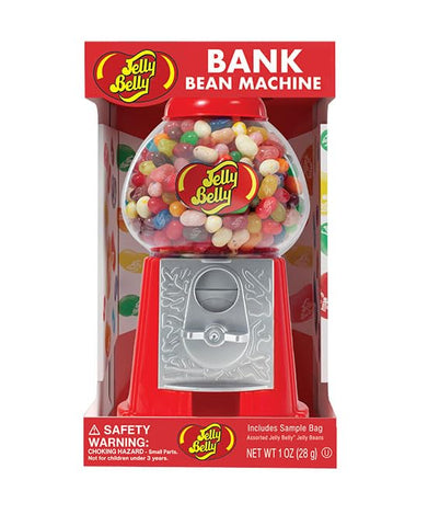 Jelly Belly Bank Bean Machine full-height display for party snacks.