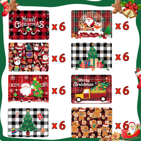 Jengaer Christmas lids with eight designs for festive gift-ready tins.
