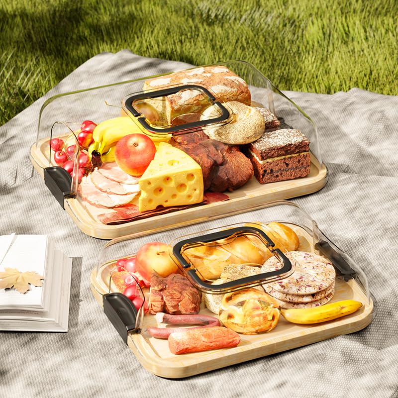 JEPISADI charcuterie board with lid 14.2-inch closed, secure freshness