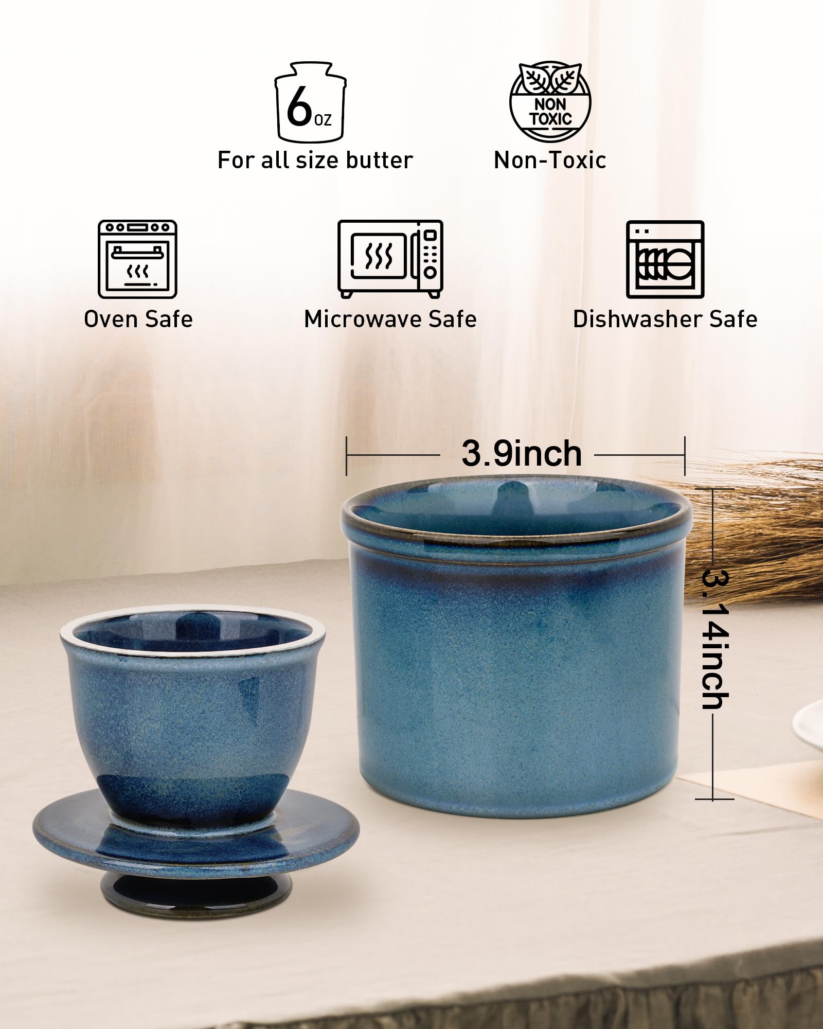Jersinwei butter cup lid for easy spreading access.