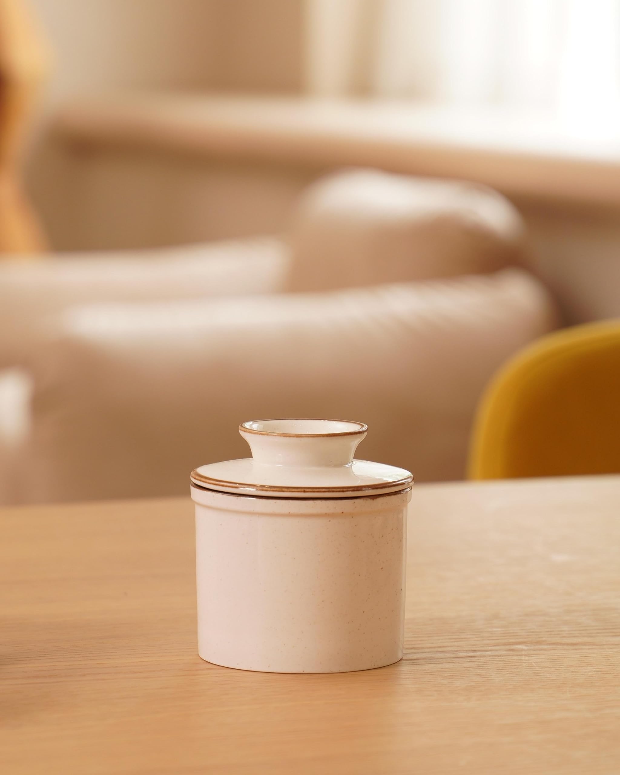 Jersinwei countertop butter dish use keeps butter soft and ready