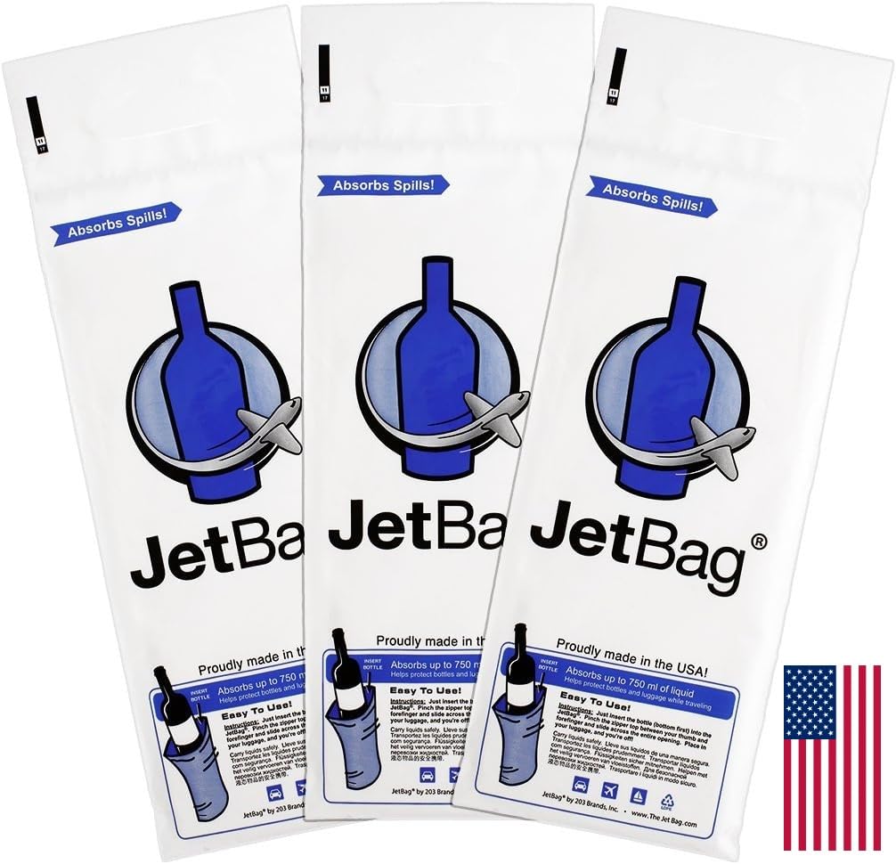 JetBag Bold absorbent wine bottle protector front view for safe travel