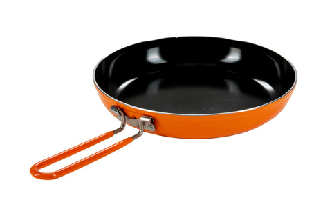 Jetboil Summit skillet with ceramic coating for quick, even camp heating.