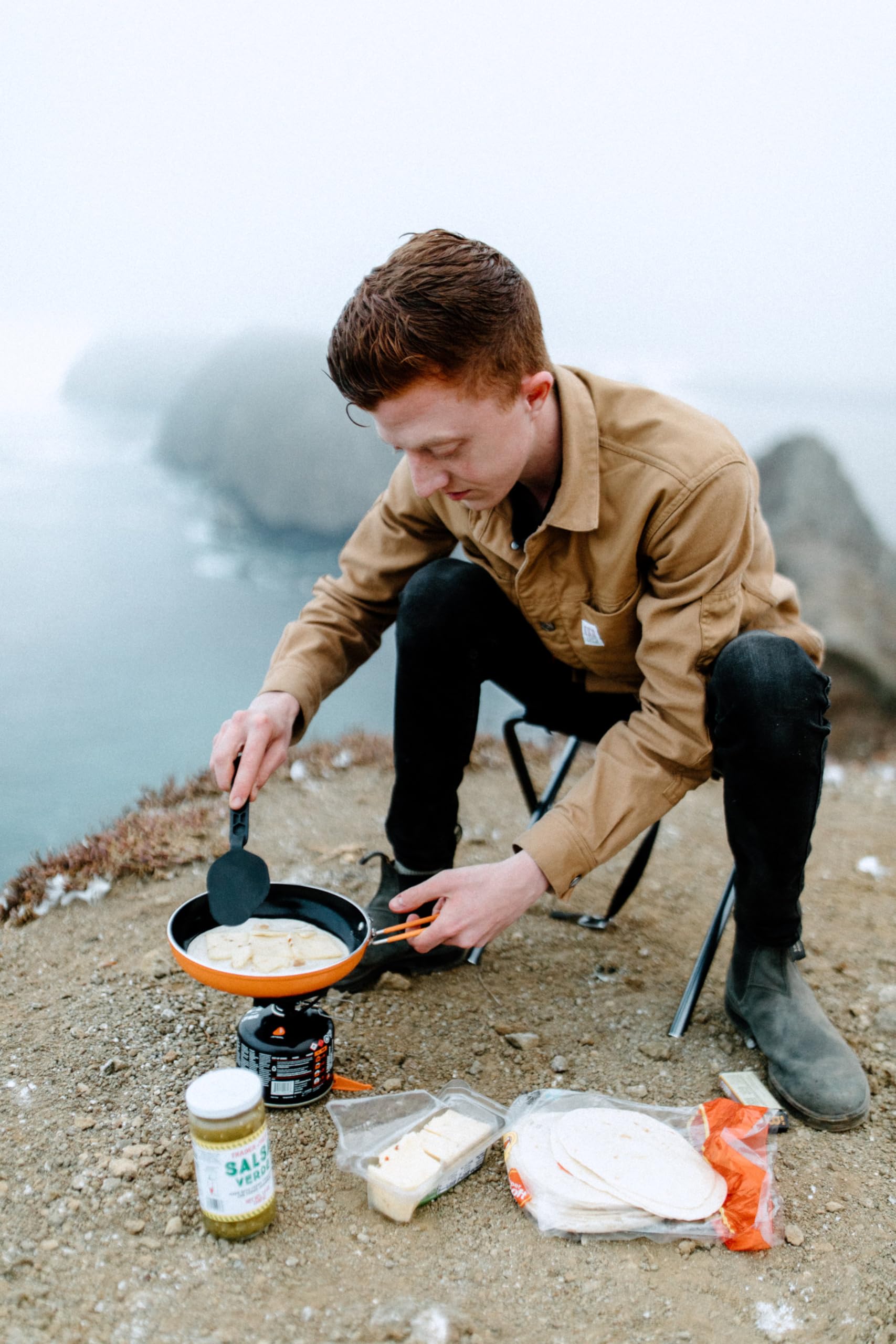 Jetboil Summit skillet paired with Jetboil system for efficient cooking.