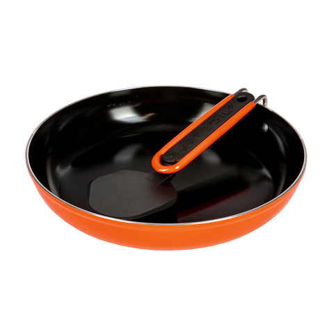 Jetboil Summit skillet weighs 10.6 ounces for backpacking convenience.