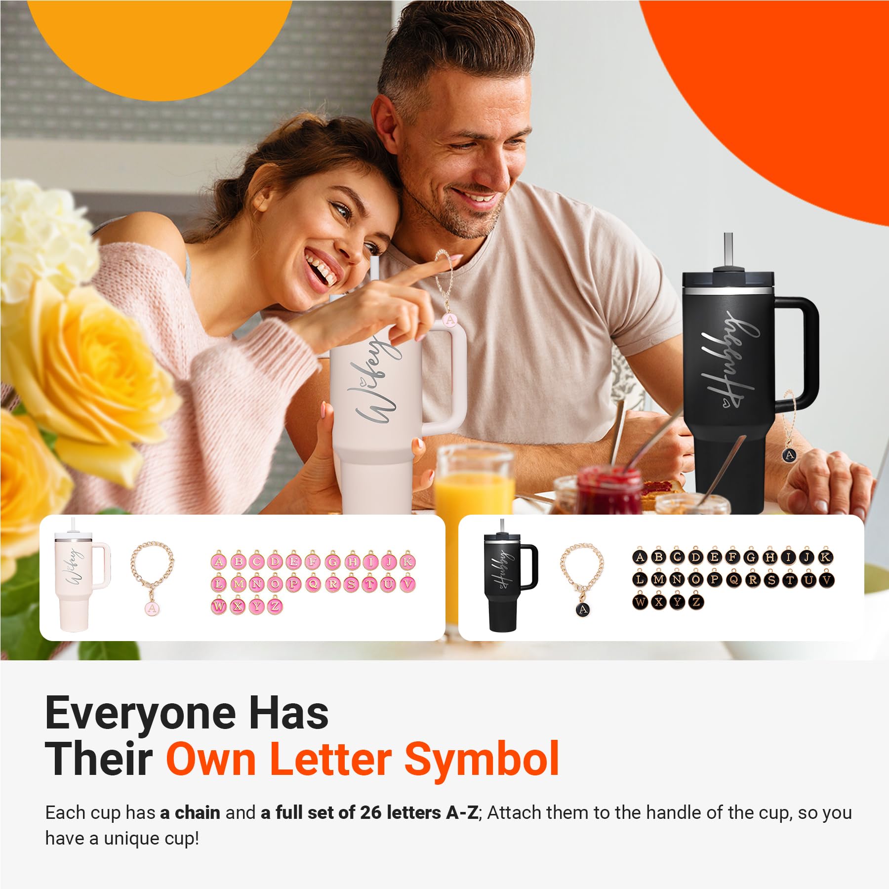 Jetikon pale pink and black couple tumblers for stylish partner aesthetics.