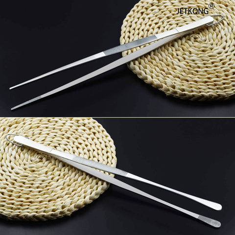 JETKONG 2-pack packaging featuring two long tweezers