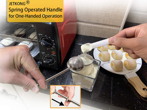 JETKONG Baker's Dusting Wand for cocoa powder decoration on desserts.