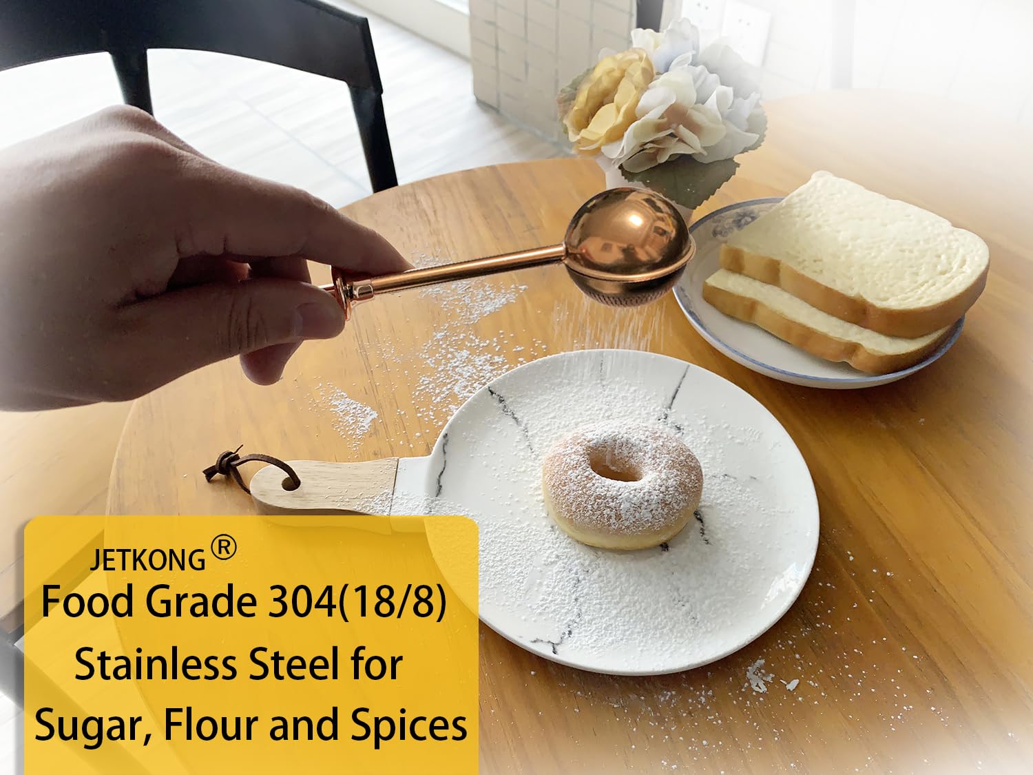 JETKONG Baker's Dusting Wand sprinkles spices precisely on toppings