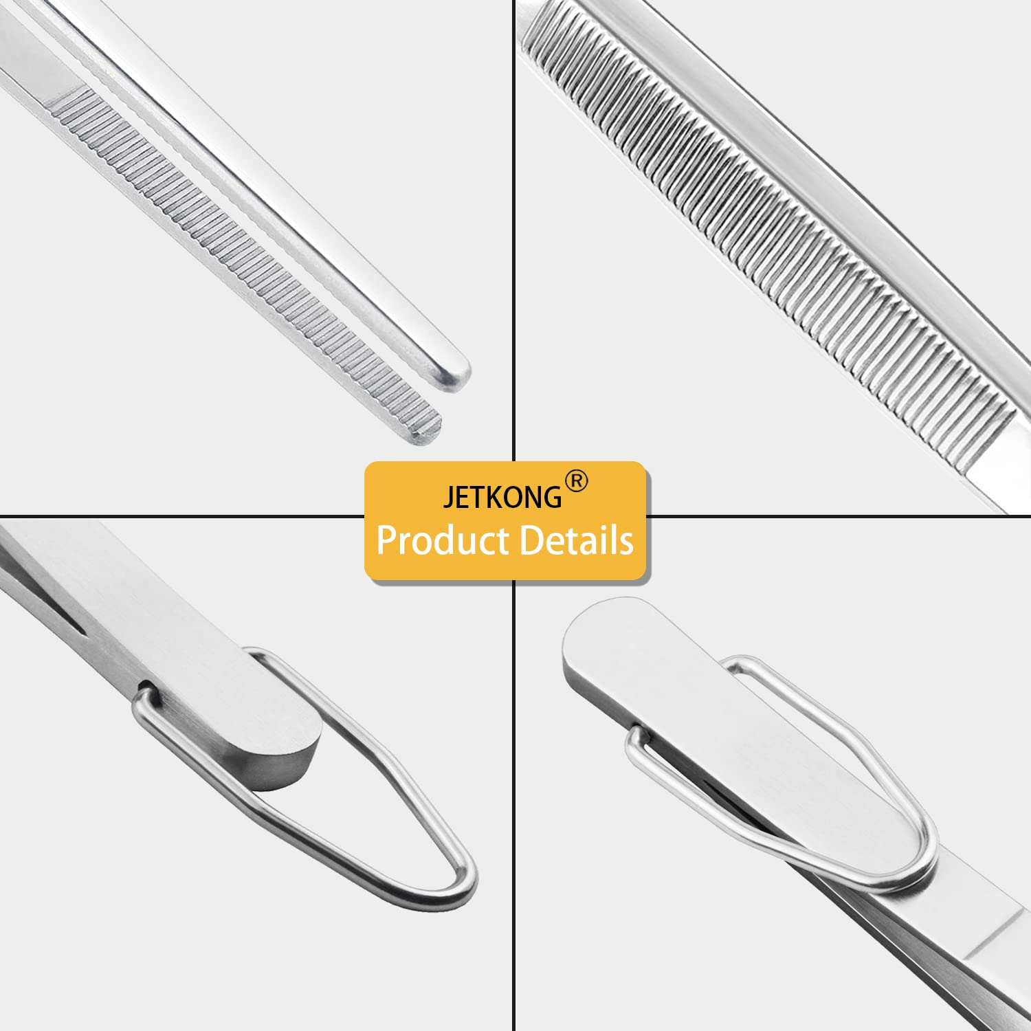 JETKONG 14-inch stainless steel tweezers reach over hot grills for careful flipping