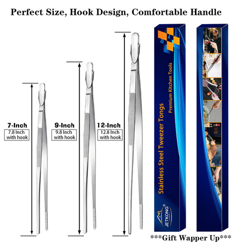 JETKONG kitchen tweezers suitable for barbecue and grilling tasks.