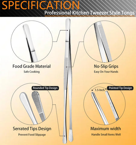 JETKONG long reach 6-3 inch tweezers enable safe handling near heat